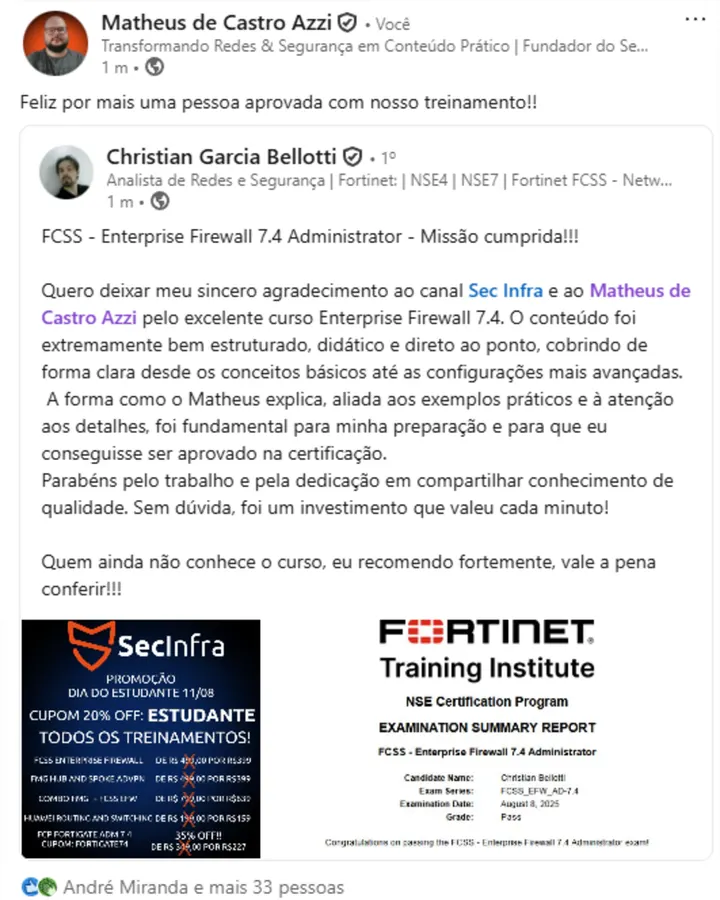 Depoimento de aluno SecInfra 11
