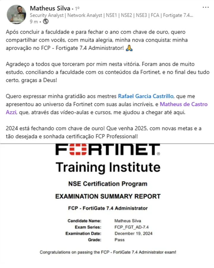 Depoimento de aluno SecInfra 14