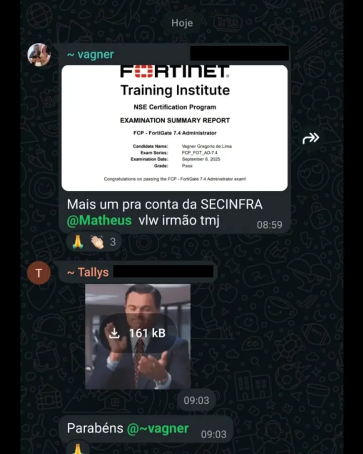 Depoimento de aluno SecInfra 20