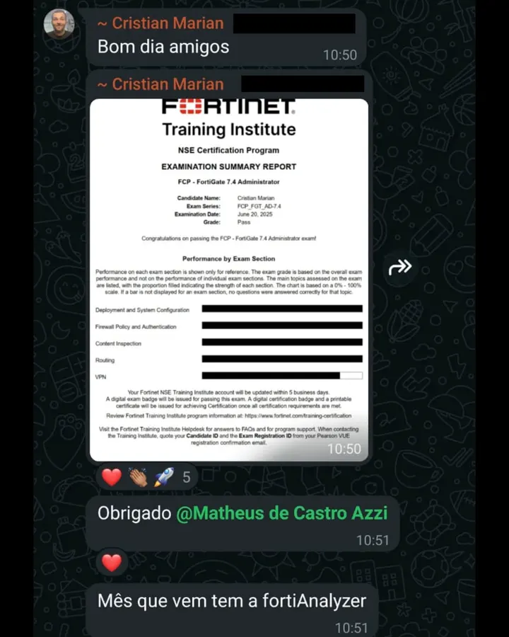 Depoimento de aluno SecInfra 22