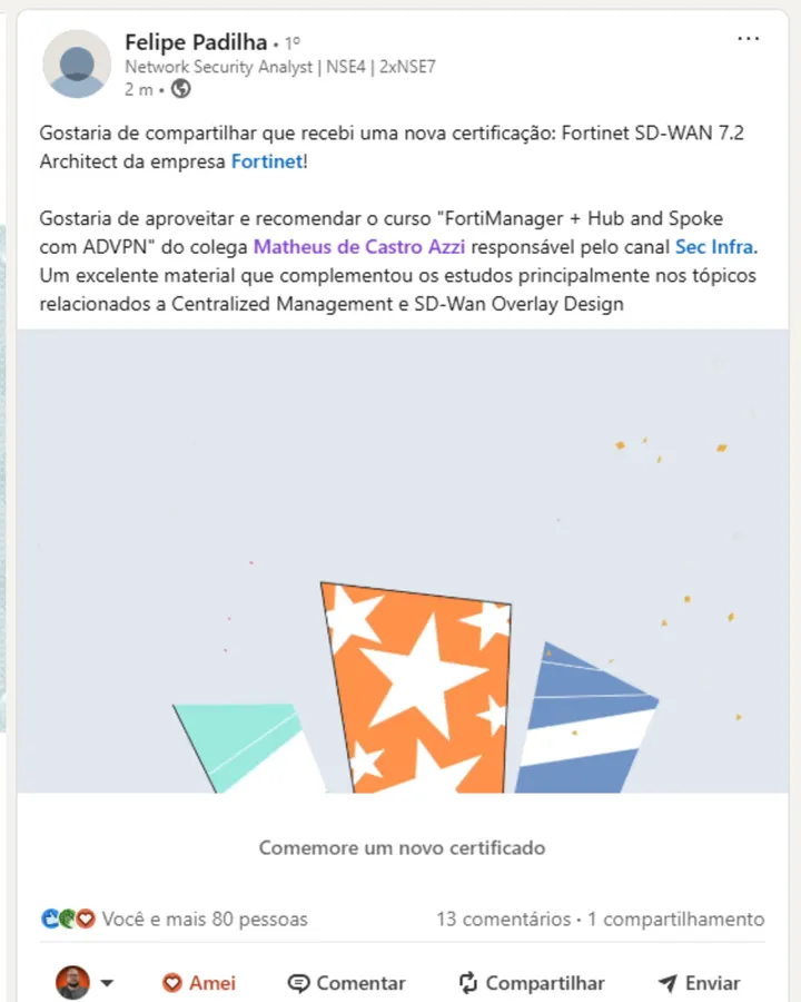 Depoimento de aluno SecInfra 5